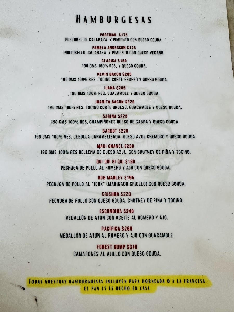 Alaburger Menu - Image 1